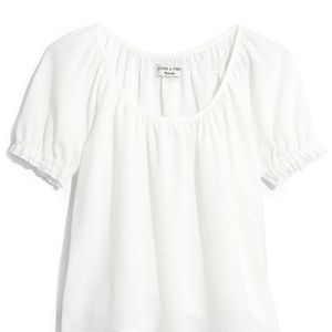 Madewell Texture & Thread Peasant Top - White